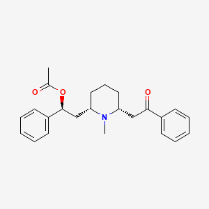 molecular formula C24H29NO3 B10790794 (2S,6S,2R)-2-[6-(2-Acetyloxy-2-phenylethyl)-1-methylpiperidin-2-yl]-1-phenylethanone hydrochloride 