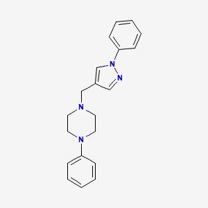 1-Phenyl-4-[(1-phenyl-1H-pyrazol-4-yl)methyl]piperazine