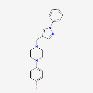 molecular formula C20H21FN4 B10790866 1-(4-Fluorophenyl)-4-[(1-phenyl-1H-pyrazol-4-yl)methyl]piperazine 