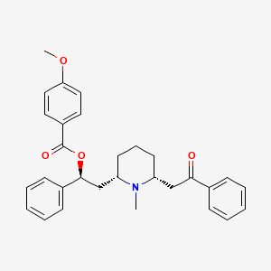 molecular formula C30H33NO4 B10790882 (2S,6S,2R)-2-[6-(2-Anisoyloxy-2-phenylethyl)-1-methylpiperidin-2-yl]-1-phenylethanone hydrochloride 