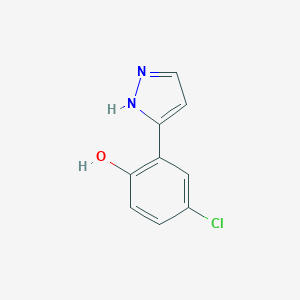 molecular formula C9H7ClN2O B107909 4-氯-2-(1H-吡唑-3-基)苯酚 CAS No. 18704-67-1