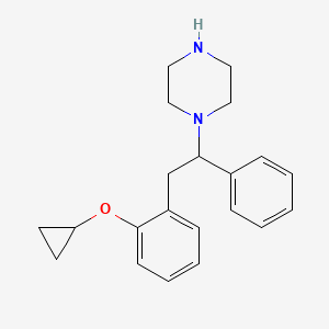 molecular formula C21H26N2O B10790926 1-(2-(2-Cyclopropoxyphenyl)-1-phenylethyl)piperazine 