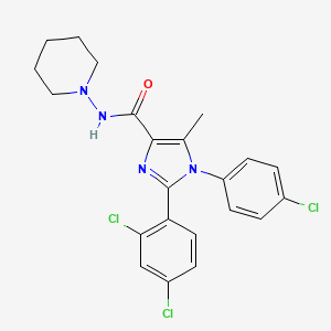 1-(4-Chloro-phenyl)-2-(2,4-dichloro-phenyl)-5-methyl-1H-imidazole-4-carboxylic acid piperidin-1-ylamide