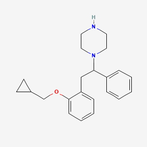 molecular formula C22H28N2O B10790944 1-(2-(2-(Cyclopropylmethoxy)phenyl)-1-phenylethyl)piperazine 