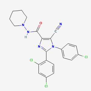 1-(4-Chloro-phenyl)-5-cyano-2-(2,4-dichloro-phenyl)-1H-imidazole-4-carboxylic acid piperidin-1-ylamide