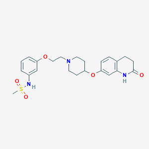 N-(3-(2-(4-(2-oxo-1,2,3,4-tetrahydroquinolin-7-yloxy)piperidin-1-yl)ethoxy)phenyl)methanesulfonamide