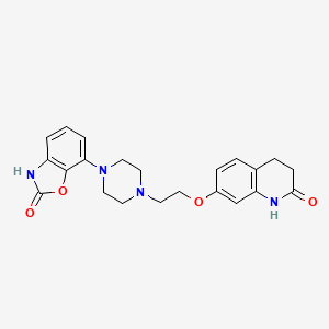 7-(4-(2-(2-oxo-1,2,3,4-tetrahydroquinolin-7-yloxy)ethyl)piperazin-1-yl)benzo[d]oxazol-2(3H)-one