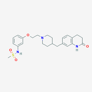 molecular formula C24H31N3O4S B10791022 N-(3-(2-(4-((2-oxo-1,2,3,4-tetrahydroquinolin-7-yl)methyl)piperidin-1-yl)ethoxy)phenyl)methanesulfonamide 