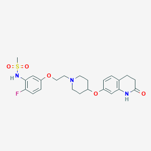 N-(2-fluoro-5-(2-(4-(2-oxo-1,2,3,4-tetrahydroquinolin-7-yloxy)piperidin-1-yl)ethoxy)phenyl)methanesulfonamide