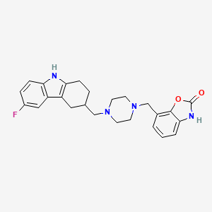 7-((4-((6-fluoro-2,3,4,9-tetrahydro-1H-carbazol-3-yl)methyl)piperazin-1-yl)methyl)benzo[d]oxazol-2(3H)-one