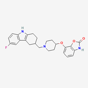 7-(1-((6-fluoro-2,3,4,9-tetrahydro-1H-carbazol-3-yl)methyl)piperidin-4-yloxy)benzo[d]oxazol-2(3H)-one