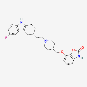 7-((1-(2-(6-fluoro-2,3,4,9-tetrahydro-1H-carbazol-3-yl)ethyl)piperidin-4-yl)methoxy)benzo[d]oxazol-2(3H)-one