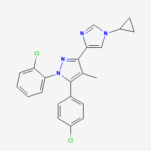 1-(2-chlorophenyl)-5-(4-chlorophenyl)-3-(1-cyclopropyl-1H-imidazol-4-yl)-4-methyl-1H-pyrazole