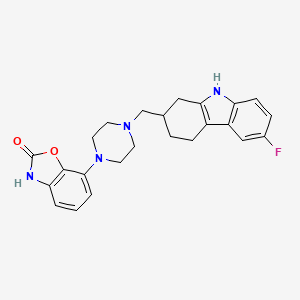 molecular formula C24H25FN4O2 B10791153 7-(4-((6-fluoro-2,3,4,9-tetrahydro-1H-carbazol-2-yl)methyl)piperazin-1-yl)benzo[d]oxazol-2(3H)-one 