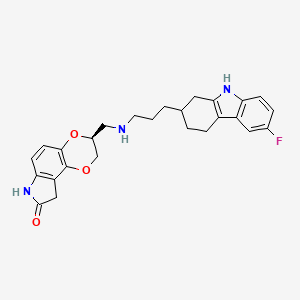 (3S)-3-((3-(6-fluoro-2,3,4,9-tetrahydro-1H-carbazol-2-yl)propylamino)methyl)-7,9-dihydro-2H-[1,4]dioxino[2,3-e]indol-8(3H)-one