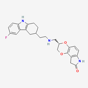 (3S)-3-((2-(6-fluoro-2,3,4,9-tetrahydro-1H-carbazol-3-yl)ethylamino)methyl)-7,9-dihydro-2H-[1,4]dioxino[2,3-e]indol-8(3H)-one hydrochloride