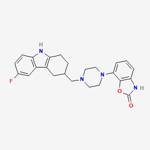 7-(4-((6-fluoro-2,3,4,9-tetrahydro-1H-carbazol-3-yl)methyl)piperazin-1-yl)benzo[d]oxazol-2(3H)-one