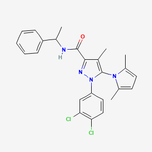 1-(3,4-dichlorophenyl)-5-(2,5-dimethylpyrrol-1-yl)-4-methyl-N-(1-phenylethyl)pyrazole-3-carboxamide