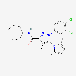 N-Cycloheptyl-1-(3,4-dichlorophenyl)-5-(2,5-dimethyl-1H-pyrrol-1-yl)-4-methyl-1H-pyrazole-3-carboxamide