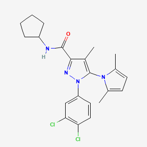 N-Cyclopentyl-1-(3,4-dichlorophenyl)-5-(2,5-dimethyl-1H-pyrrol-1-yl)-4-methyl-1H-pyrazole-3-carboxamide