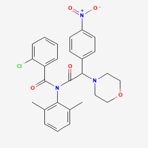 2-chloro-N-(2,6-dimethylphenyl)-N-(2-morpholino-2-(4-nitrophenyl)acetyl)benzamide