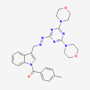 (3-((2-(4,6-dimorpholino-1,3,5-triazin-2-yl)hydrazono)methyl)-1H-indol-1-yl)(p-tolyl)methanone