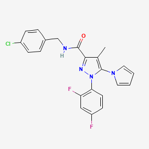 molecular formula C22H17ClF2N4O B10791271 N-(4-Chlorobenzyl)1-(2,4-difluorophenyl)-4-methyl-5-(1H-pyrrol-1-yl)-1H-pyrazole-3-carboxamide 