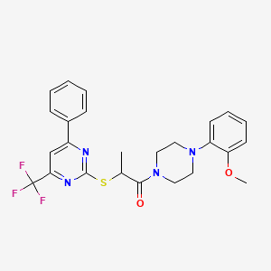 1-[4-(2-Methoxyphenyl)piperazin-1-yl]-2-{[4-phenyl-6-(trifluoromethyl)pyrimidin-2-yl]sulfanyl}propan-1-one