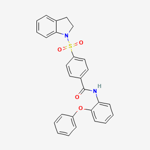 4-(indolin-1-ylsulfonyl)-N-(2-phenoxyphenyl)benzamide