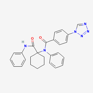 molecular formula C27H26N6O2 B10791333 N-phenyl-N-(1-(phenylcarbamoyl)cyclohexyl)-4-(1H-tetrazol-1-yl)benzamide 