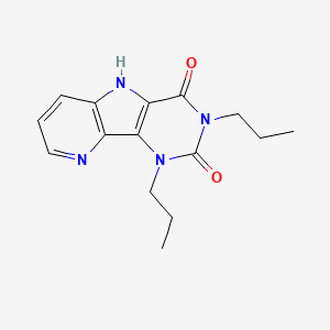 molecular formula C15H18N4O2 B10791351 2,4-Bis-n-propyl-4,9-dihydro-2,4,7,-9-tetraaza-fluorene-1,3-dione 