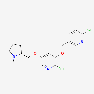 2-chloro-3-[(6-chloropyridin-3-yl)methoxy]-5-[[(2R)-1-methylpyrrolidin-2-yl]methoxy]pyridine