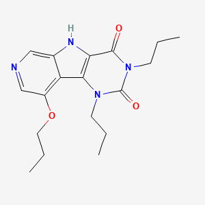 molecular formula C18H24N4O3 B10791371 13-Propoxy-3,5-dipropyl-3,5,8,11-tetrazatricyclo[7.4.0.02,7]trideca-1(13),2(7),9,11-tetraene-4,6-dione 