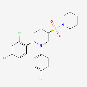 molecular formula C22H25Cl3N2O2S B10791385 (2S,5R)-1-(4-chlorophenyl)-2-(2,4-dichlorophenyl)-5-(piperidin-1-ylsulfonyl)piperidine 