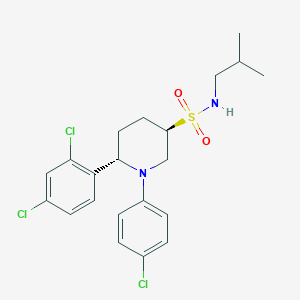 (3R,6S)-1-(4-chlorophenyl)-6-(2,4-dichlorophenyl)-N-isobutylpiperidine-3-sulfonamide