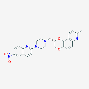 (2S)-8-Methyl-2-{[4-(6-nitroquinolin-2-yl)piperazin-1-yl]-methyl}-2,3-dihydro[1,4]dioxino[2,3-f]quinoline