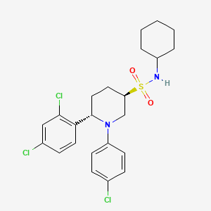 (3R,6S)-1-(4-chlorophenyl)-N-cyclohexyl-6-(2,4-dichlorophenyl)piperidine-3-sulfonamide