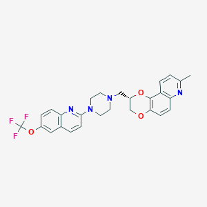 (2S)-8-Methyl-2-({4-[6-(trifluoromethoxy)quinolin-2-yl]piperazin-1-yl}methyl)-2,3-dihydro-[1,4]dioxino[2,3-f]quinoline