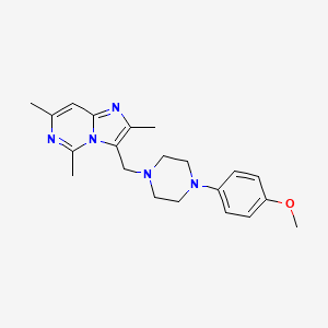 molecular formula C21H27N5O B10791435 3-{[4-(4-Methoxyphenyl)piperazin-1-yl]methyl}2,5,7-rimethylimidazo[1,2-c]pyrimidine 