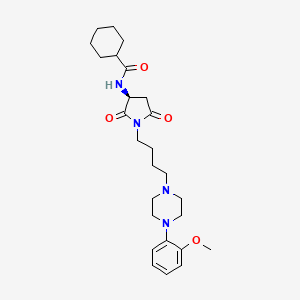 molecular formula C26H38N4O4 B10791505 (S)-N-(1-(4-(4-(2-methoxyphenyl)piperazin-1-yl)butyl)-2,5-dioxopyrrolidin-3-yl)cyclohexanecarboxamide 