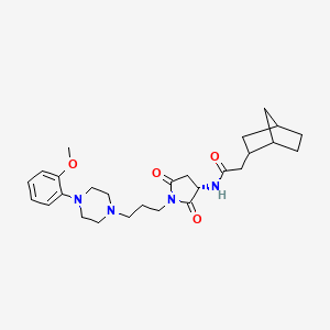 2-(bicyclo[2.2.1]heptan-2-yl)-N-((S)-1-(3-(4-(2-methoxyphenyl)piperazin-1-yl)propyl)-2,5-dioxopyrrolidin-3-yl)acetamide