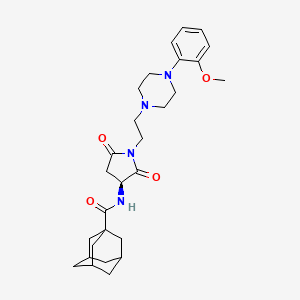 molecular formula C28H38N4O4 B10791535 N-[(3S)-1-[2-[4-(2-methoxyphenyl)piperazin-1-yl]ethyl]-2,5-dioxopyrrolidin-3-yl]adamantane-1-carboxamide 