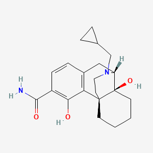 (1S,9R,10S)-17-(cyclopropylmethyl)-3,10-dihydroxy-17-azatetracyclo[7.5.3.0^{1,10}.0^{2,7}]heptadeca-2(7),3,5-triene-4-carboxamide