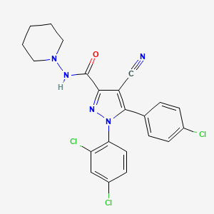 5-(4-chlorophenyl)-4-cyano-1-(2,4-dichlorophenyl)-N-(piperidin-1-yl)-1H-pyrazole-3-carboxamide