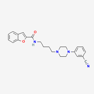 molecular formula C24H26N4O2 B10791580 N-[4-[4-(3-Cyanophenyl)piperazin-1-yl]butyl]benzo[b]furan-2-carboxamide 