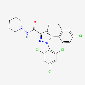 5-(4-Chloro-2-methylphenyl)-4-methyl-N-piperidin-1-yl-1-(2,4,6-trichlorophenyl)-1H-pyrazole-3-carboxamide