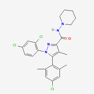 5-(4-Chloro-2,6-dimethylphenyl)-1-(2,4-dichlorophenyl)-4-methyl-N-piperidin-1-yl-1H-pyrazole-3-carboxamide