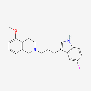 molecular formula C21H23IN2O B10791601 [C11]-2-[3-(5-Iodo-1H-indol-3-yl)-propyl]-5-methoxy-1,2,3,4-tetrahydro-isoquinoline 