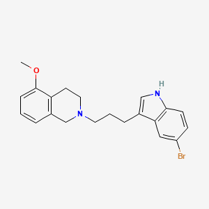 molecular formula C21H23BrN2O B10791609 [C11]-2-[3-(5-Bromo-1H-indol-3-yl)-propyl]-5-methoxy-1,2,3,4-tetrahydro-isoquinoline 