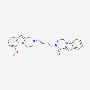 molecular formula C27H30N4O2 B10791614 2-[4-(6-methoxy-3,4-dihydro-1H-pyrazino[1,2-a]indol-2-yl)butyl]-3,4-dihydropyrazino[1,2-a]indol-1-one 